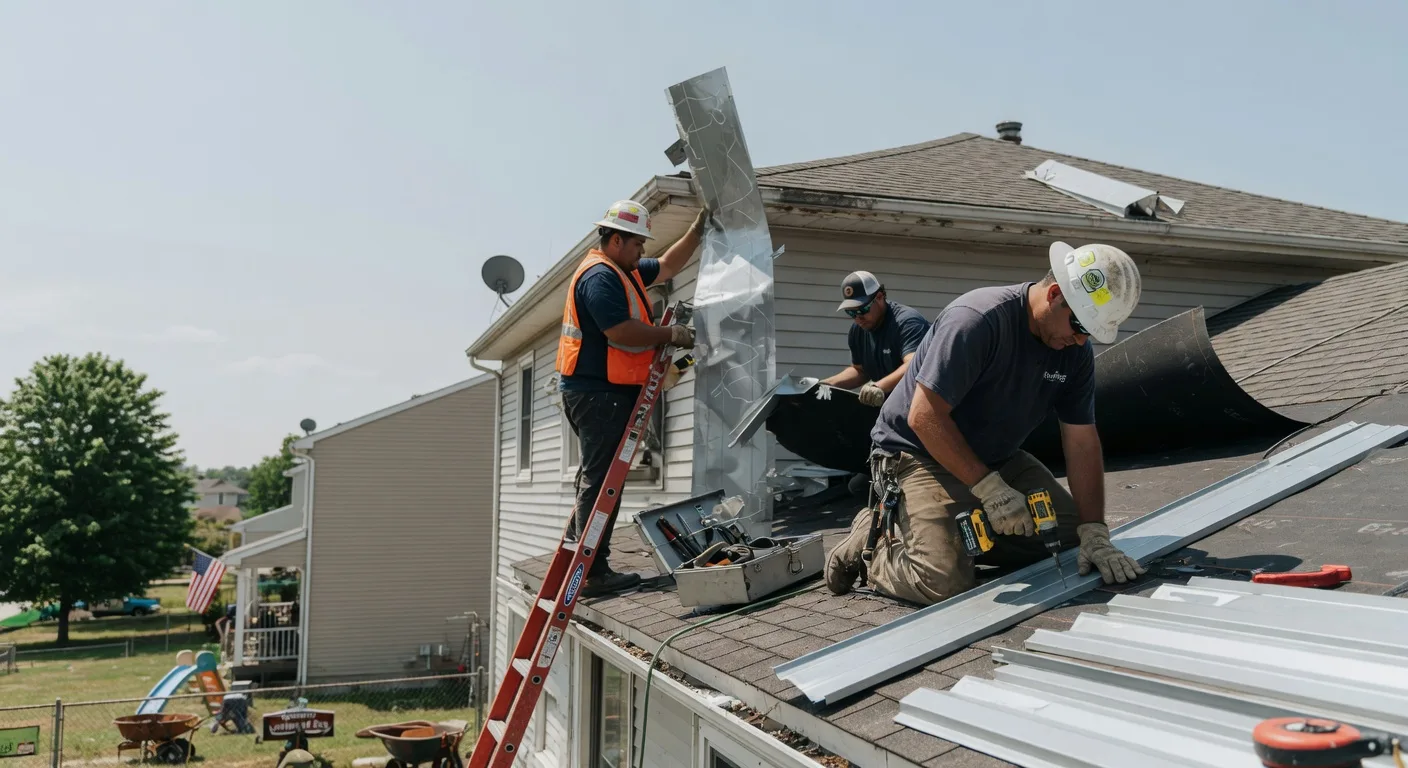 Storm Damage Metal Roof Repair in Losantville, IN